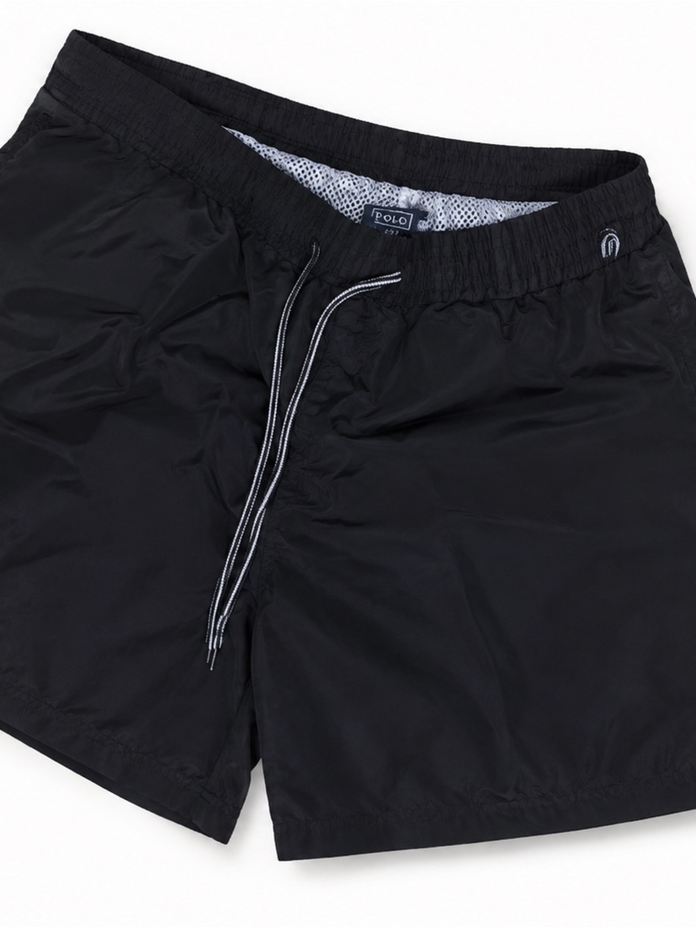 Ralph Lauren Black Men's Swim Trunks with Contrast Drawstring
